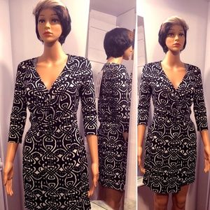 Big Sale! Ark & Co. Black & White Wrap Dress